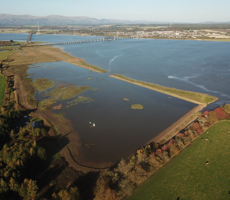 New managed realignment completed by RSPB Scotland and performing well